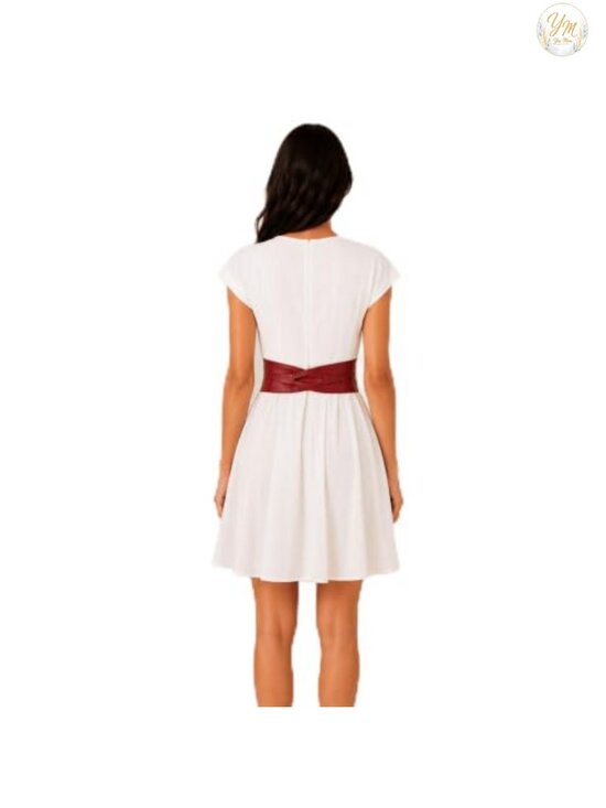 Women\'s Italian Leather Obi Belt Wide Waist Belt Adjustable